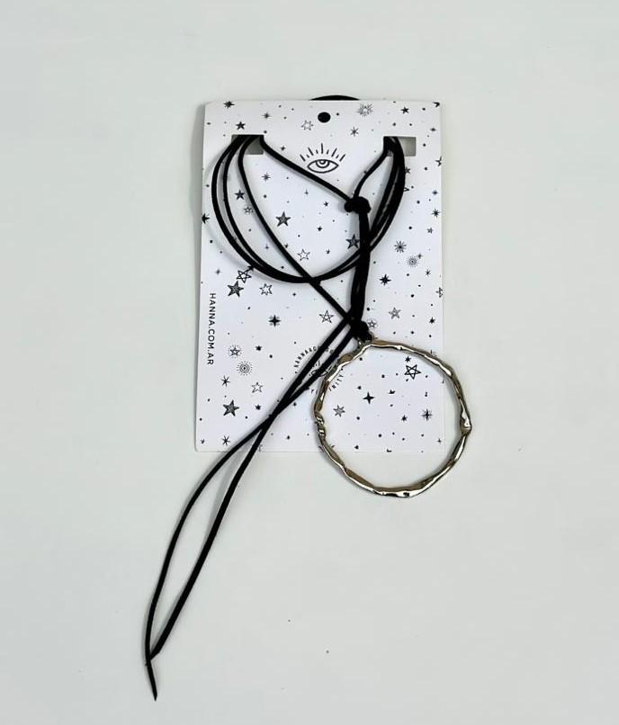 Collar Boho Circulo Negro