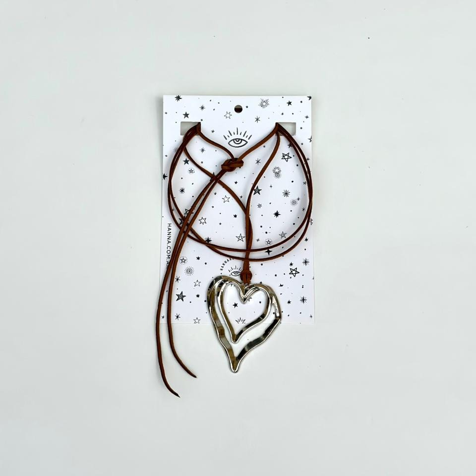 Collar Boho Corazón Marrón 