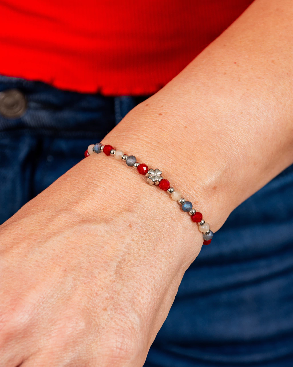 Pulsera Acero Trebol Bordo 2