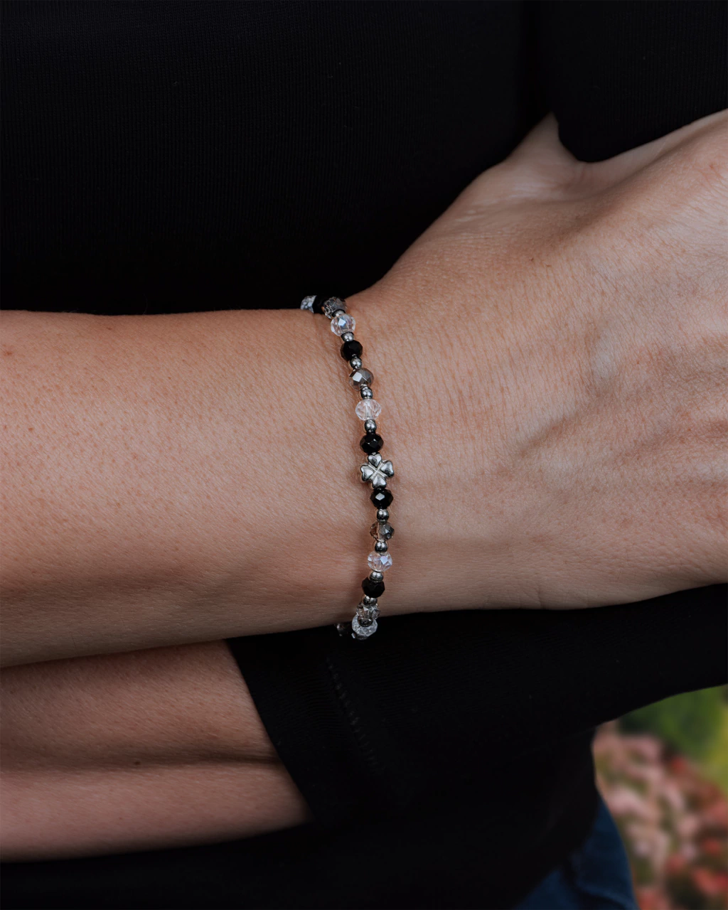 Pulsera Acero Trebol Gris 2